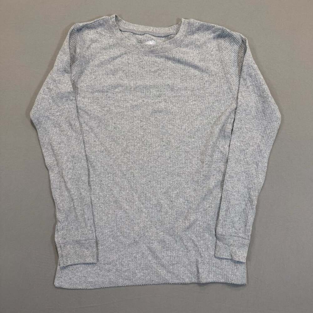 Fruit of the Loom Thermal Waffle Knit Shirt Size S/CH (4-6) Gray